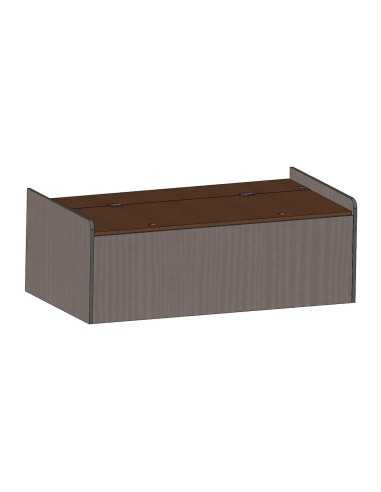 banquette coffre 120cm sans dossier en bois stratifié cérusé 2 faces - conversion van -  - Conversion Van - 996688C