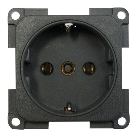 prise 220 volts allemande schuko gris foncé - Générique - 4056161069932