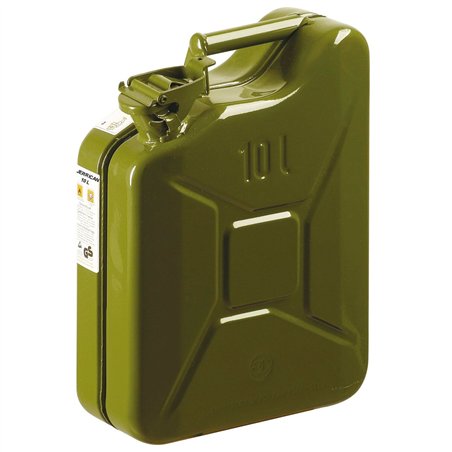jerrican métal à carburant 10 litres - Générique - 3285050003318