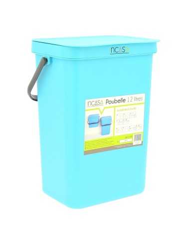 poubelle à suspendre 12 litres bleue - incasa - 3700628229490 - INCASA - 87080