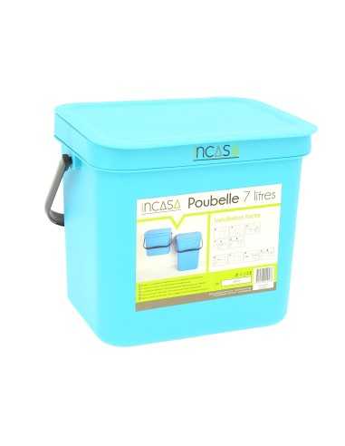 poubelle à suspendre 7 litres bleue - incasa - 3700628229476 - INCASA - 87078