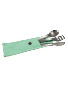 couverts nomades en inox pochette verte - cookut - 3760195169513 - Cookut - 84383