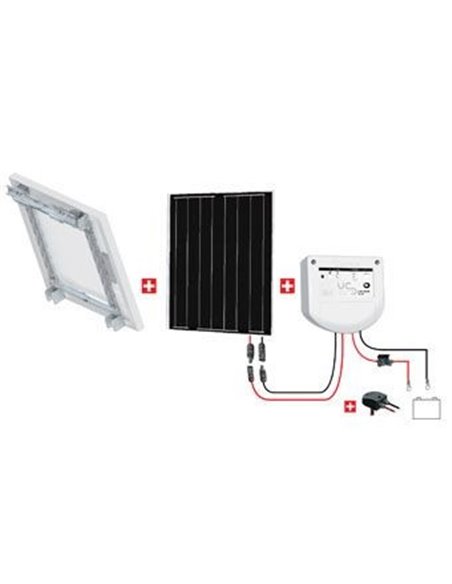 Kit Abris 50w - 12v - Régulateur Pwm - Support Basique - KIT ABRIS 50W  12V - UNITECK - Equipe Ton camping-car