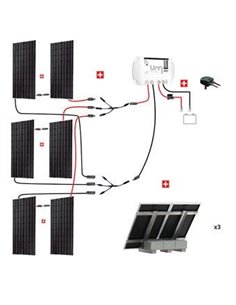 Kit Abris 6x300w 24v - Régulateur Mppt - Support Unifix 800 Egf Dalle - KIT ABRIS 1800W 24V - UNIT - UNITECK -