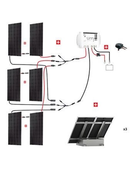 Kit Abris 6x300w 24v - Régulateur Mppt - Support Unifix 800 Egf Box - KIT ABRIS 1800W 24V - UNITECK - Equipe Ton camping-car