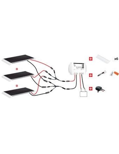 Kit Camping-Car 3x150w 12v Panneaux Monocristallin - Régulateur Mppt - KIT CAMPING-CAR 450W  12V - Equipe Ton camping-car -