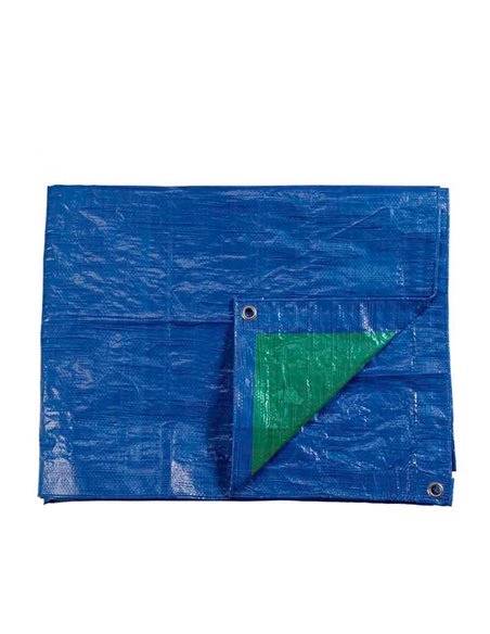 Bache 3x4m Double Face. Couleur Bleu/Vert. Densité 90g/M² Edm - Equipe Ton camping-car