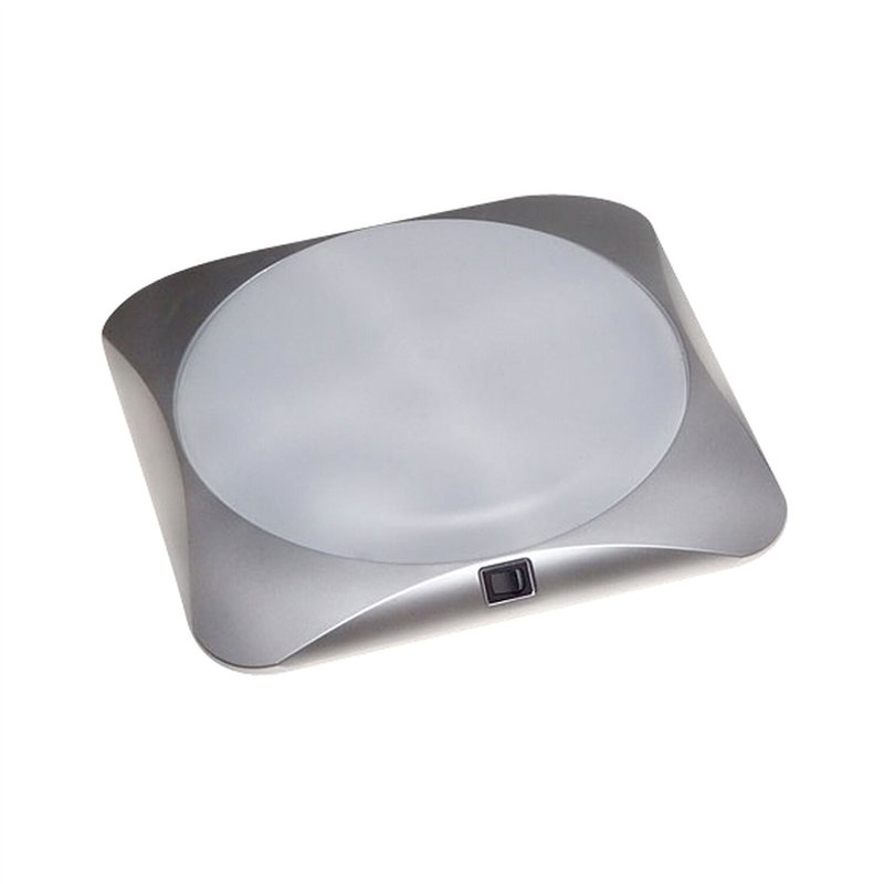 plafonnier carré à leds max gris 396287