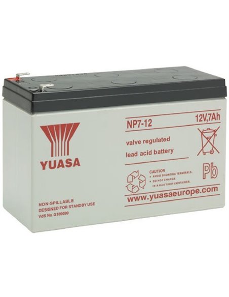 Yuasa - Batterie Plomb Yuasa 12v 7ah Np7-12 - Equipe Ton camping-car