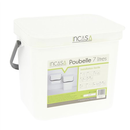 poubelle à suspendre 7 litres blanche - incasa 394785