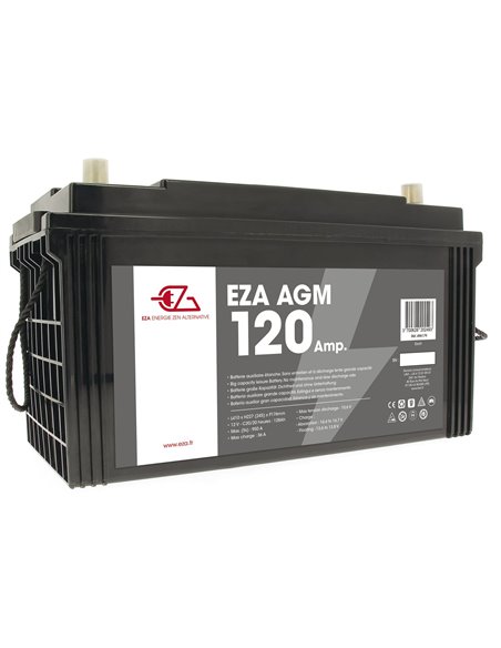 Batterie auxiliaire EZA AGM 120Ah - Equipe Ton camping-car